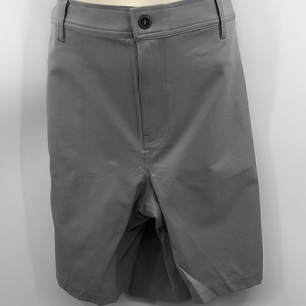 32 degree cool light gray flat front back zipper pocket shorts